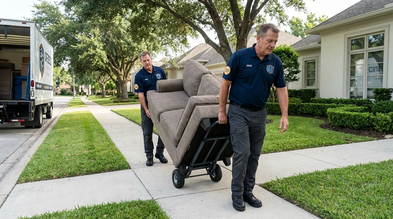 Local residential moving crew loading furniture in Berkeley Heights, NJ