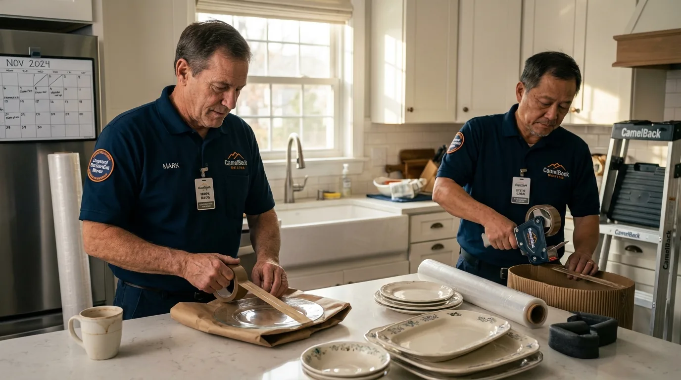 Professional crew packing kitchen dishware in Berkeley Heights, NJ
